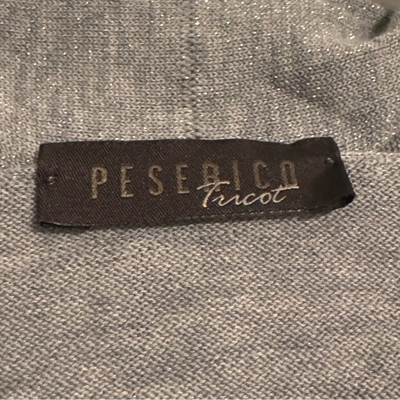Peserico Tricot Silver Sparkle Open-Front Cardigan – Made in Italy (Size 44) - Picture 2 of 11